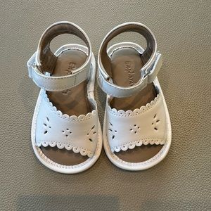 Elephantio, baby girl sandals, size 3, white, never worn